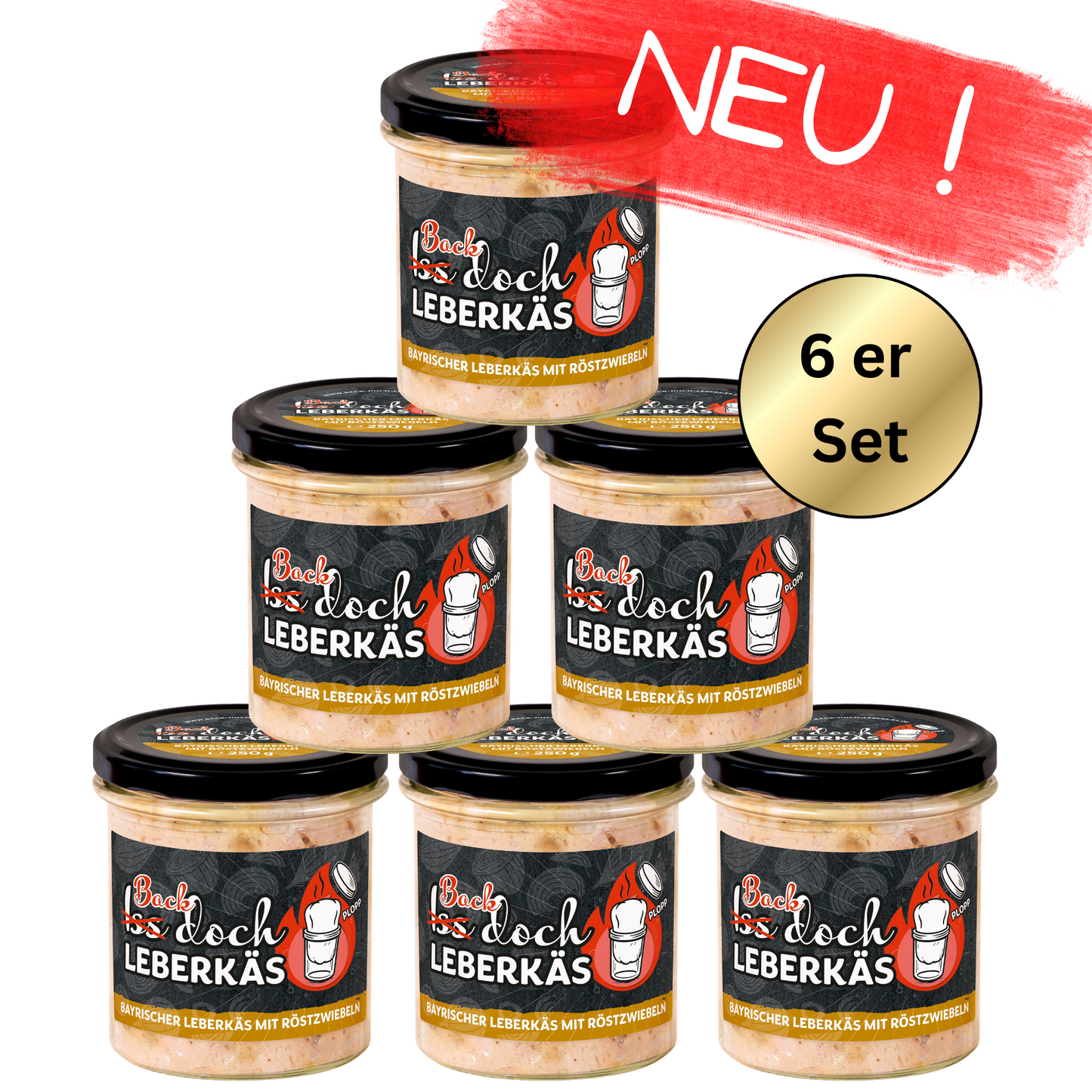 Iss doch Leberkäs mit Röstzwiebeln - 6er Set