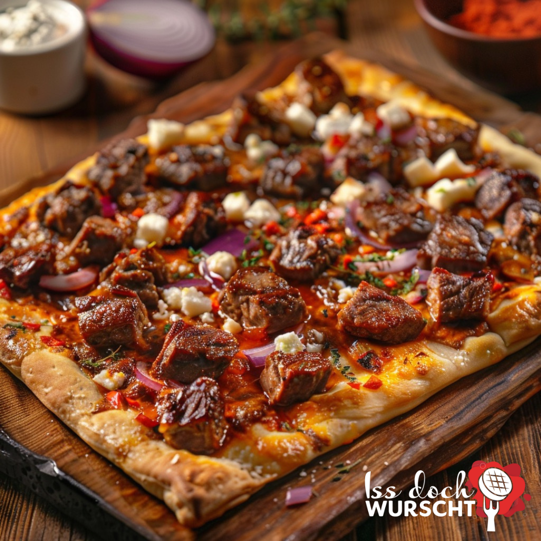 Iss doch Wurscht - Schaschlik Flammkuchen