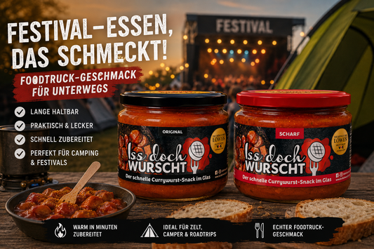 Festival Essen: Die besten Ideen für Camping, Open Air und unterwegs – mit den Spezialitäten von Iss doch Wurscht