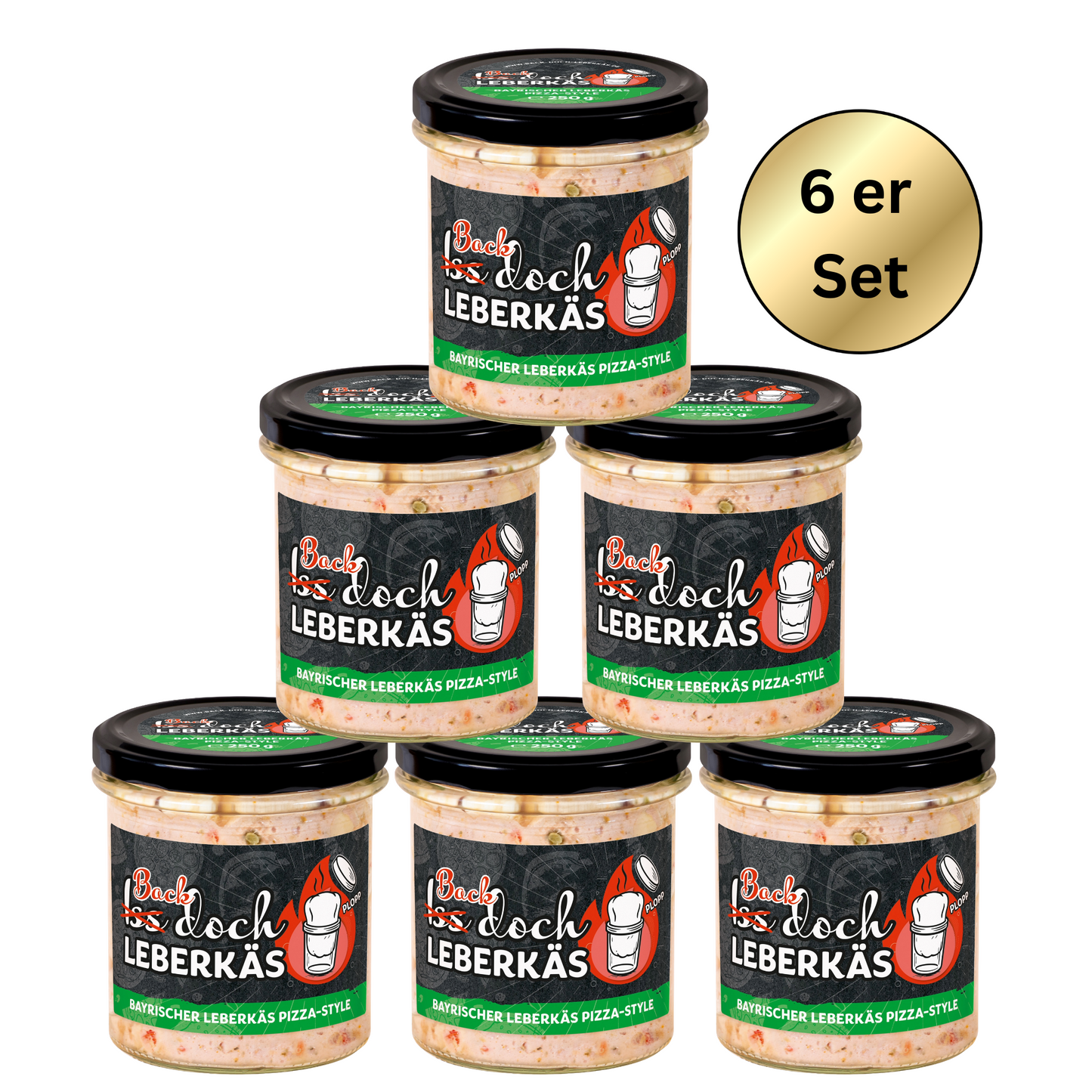 Iss doch Leberkäs - Pizza Style - 6er Set