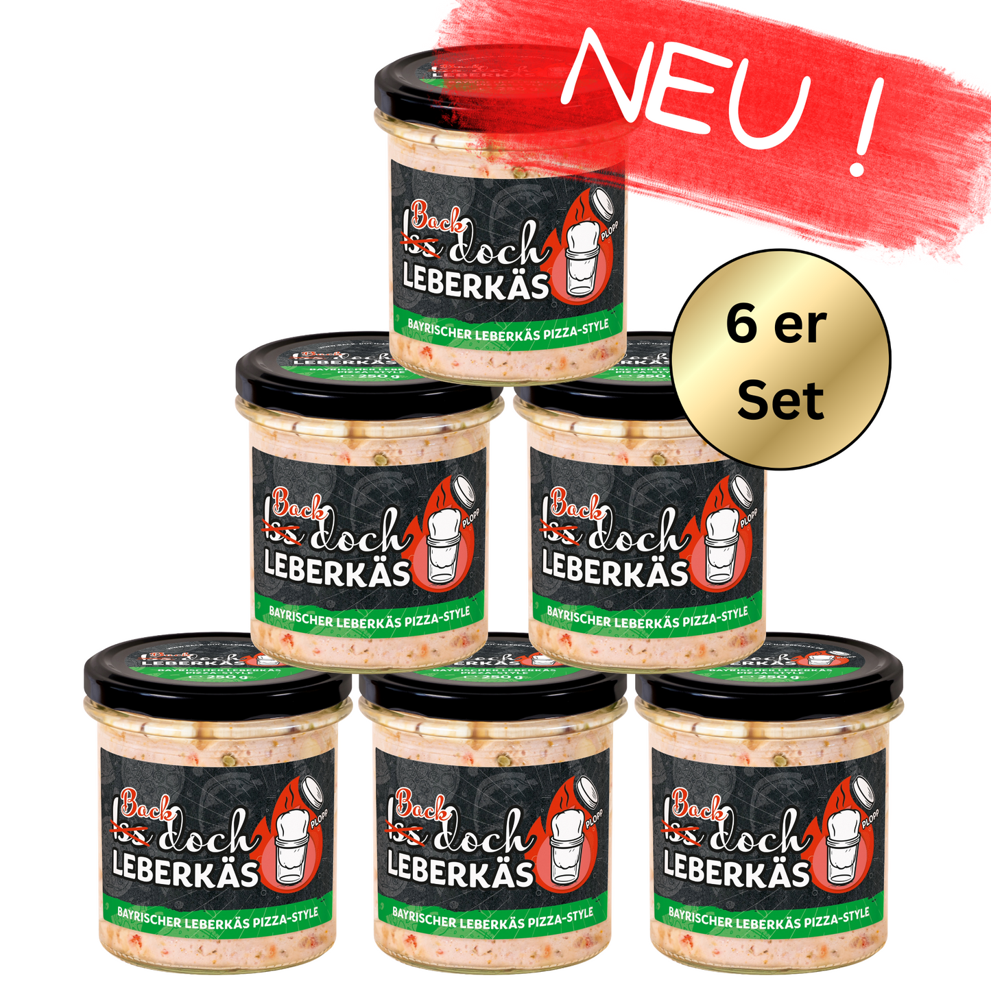 Iss doch Leberkäs - Pizza Style - 6er Set